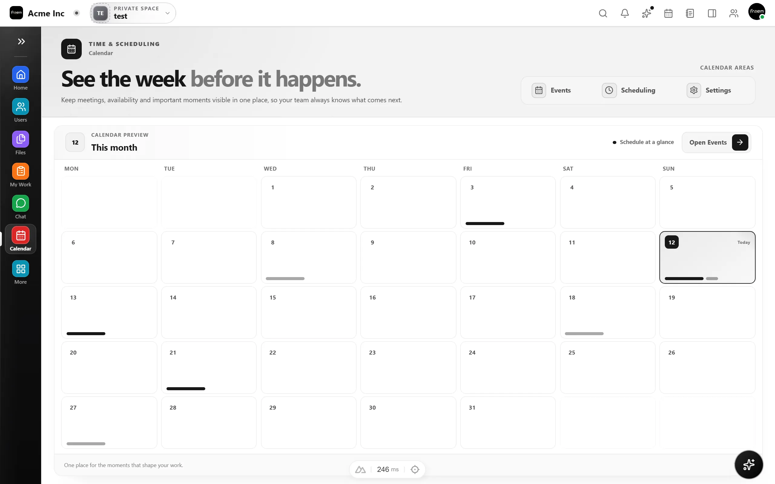 Events, bookings, and deadlines together